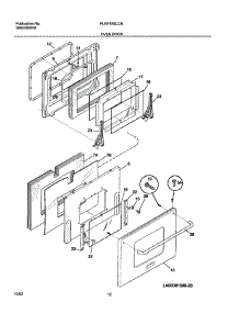 11 - Oven Door parts for Frigidaire Range PLEF489CCB from AppliancePartsPros.com