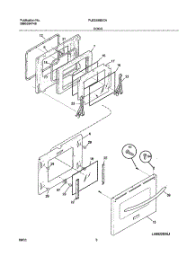 09 - Door parts for Frigidaire Range PLES389DCA from AppliancePartsPros.com