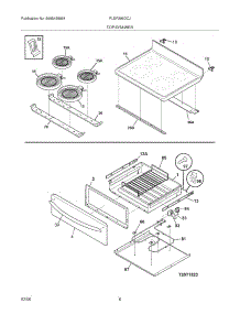07 - Top / Drawer parts for Frigidaire Range PLEF398DCJ from AppliancePartsPros.com