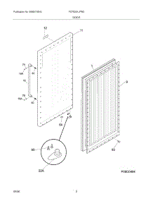 03 - Door parts for Frigidaire Freezer FCFS201LFW2 from AppliancePartsPros.com