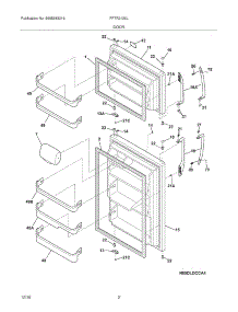 03 - Door parts for Frigidaire Refrigerator FFTR2126LQ3 from AppliancePartsPros.com