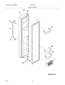 03 - Freezer Door parts for Frigidaire Refrigerator FGHC2342LF0 from AppliancePartsPros.com