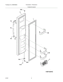 03 - Freezer Door parts for Frigidaire Refrigerator FGHC2334KE2 from AppliancePartsPros.com