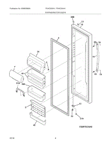 05 - Refrigerator Door parts for Frigidaire Refrigerator FGHC2334KE2 from AppliancePartsPros.com