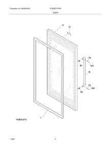 03 - Door parts for Frigidaire Refrigerator FCGM201RFB2 from AppliancePartsPros.com