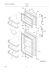 03 - Door parts for Frigidaire Refrigerator FFHI1817LW2 from AppliancePartsPros.com