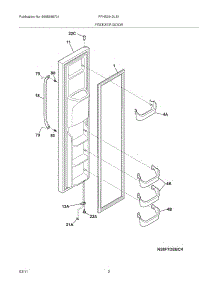 03 - Freezer Door parts for Frigidaire Refrigerator FFHS2612LS1 from AppliancePartsPros.com