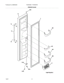 03 - Freezer Door parts for Frigidaire Refrigerator FGHS2679KE3 from AppliancePartsPros.com