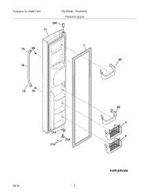 03 - Freezer Door parts for Frigidaire Refrigerator FGUS2666LP0 from AppliancePartsPros.com