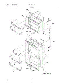 03 - Doors parts for Frigidaire Refrigerator FFHT1513LS0 from AppliancePartsPros.com