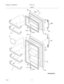03 - Door parts for Frigidaire Refrigerator FFHT2116LK0 from AppliancePartsPros.com
