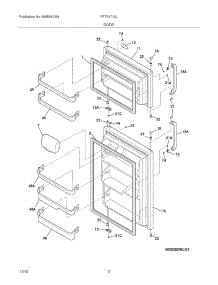03 - Door parts for Frigidaire Refrigerator FFTR1715LB3 from AppliancePartsPros.com