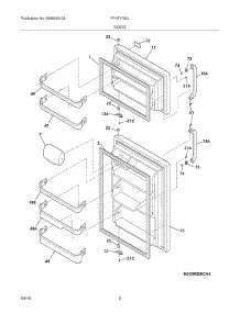 03 - Door parts for Frigidaire Refrigerator FFHT1725LK2 from AppliancePartsPros.com