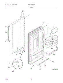 03 - Door parts for Frigidaire Freezer FKCH17F7HWA from AppliancePartsPros.com