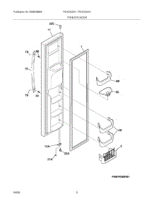 03 - Freezer Door parts for Frigidaire Refrigerator FGHC2334KP0 from AppliancePartsPros.com