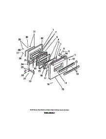 05 - Door parts for Frigidaire Range RGS35CW0 from AppliancePartsPros.com