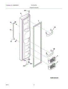 03 - Freezer Door parts for Frigidaire Refrigerator FGHC2378LP3 from AppliancePartsPros.com