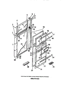 03 - Food & Freezer Doors parts for Frigidaire Refrigerator FPCI21TMW3 from AppliancePartsPros.com