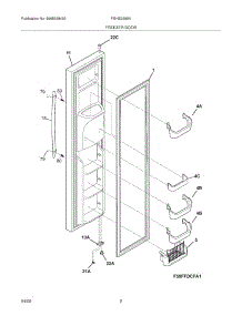 03 - Freezer Door parts for Frigidaire Refrigerator FGHS2369KE1 from AppliancePartsPros.com