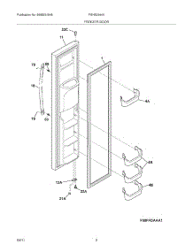 03 - Freezer Door parts for Frigidaire Refrigerator FGHS2644KM3 from AppliancePartsPros.com