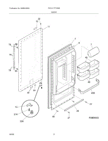 03 - Door parts for Frigidaire Freezer FKCH17F7HWB from AppliancePartsPros.com