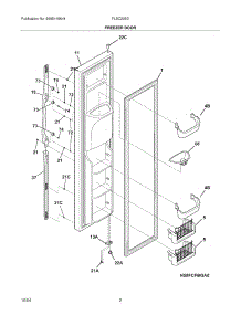 03 - Freezer Door parts for Frigidaire Refrigerator FLSC238DB0 from AppliancePartsPros.com