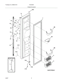 03 - Freezer Door parts for Frigidaire Refrigerator FLSC238DB6 from AppliancePartsPros.com