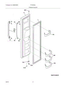 03 - Freezer Door parts for Frigidaire Refrigerator FFHS2626LS0 from AppliancePartsPros.com