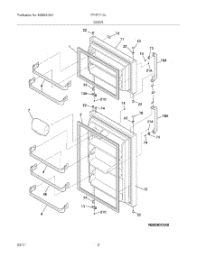 03 - Door parts for Frigidaire Refrigerator FFHT1713LW5 from AppliancePartsPros.com