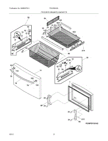 03 - Freezer Drawer, Baskets parts for Frigidaire Refrigerator FGUN2642LF1 from AppliancePartsPros.com