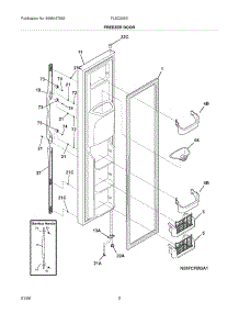 03 - Freezer Door parts for Frigidaire Refrigerator FLSC238DS6 from AppliancePartsPros.com