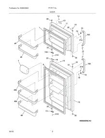03 - Door parts for Frigidaire Refrigerator FFHT1715LW0 from AppliancePartsPros.com