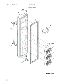 03 - Freezer Door parts for Frigidaire Refrigerator FPHS2399KF4 from AppliancePartsPros.com