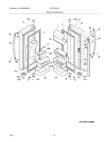 05 - Fresh Food Door parts for Frigidaire Refrigerator FGHF2344MP0 from AppliancePartsPros.com