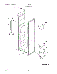 03 - Freezer Door parts for Frigidaire Refrigerator FGHC2335LE2 from AppliancePartsPros.com