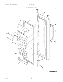 05 - Refrigerator Door parts for Frigidaire Refrigerator FGHC2335LE2 from AppliancePartsPros.com