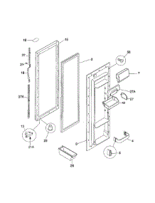 Refrigerator Door parts for Frigidaire Refrigerator FRS20ZGGD3 from AppliancePartsPros.com