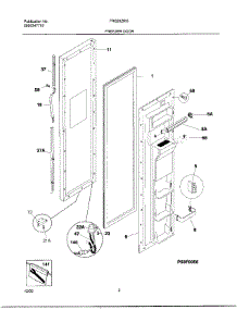 02 - Freezer Door parts for Frigidaire Refrigerator FRS20ZRGWA from AppliancePartsPros.com