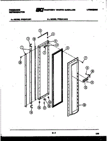 03 - Freezer Door Parts parts for Frigidaire Refrigerator FPE24VAA1 from AppliancePartsPros.com