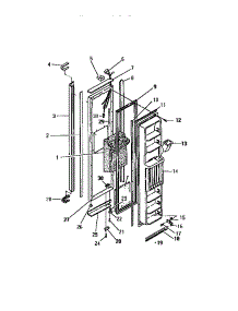 09 - Freezer Compartment Door parts for Frigidaire Refrigerator FPE26VWCH0 from AppliancePartsPros.com