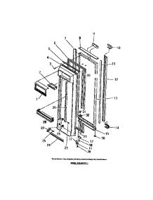 08 - Food Compartment Door parts for Frigidaire Refrigerator FPE26VWCW1 from AppliancePartsPros.com