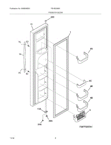 03 - Freezer Door parts for Frigidaire Refrigerator FGHS2369KE4 from AppliancePartsPros.com