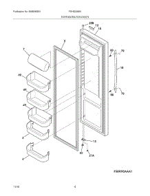 05 - Refrigerator Door parts for Frigidaire Refrigerator FGHS2369KE4 from AppliancePartsPros.com