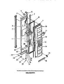 11 - Freezer Compartment Door, Dispenser parts for Frigidaire Refrigerator FPEM26VWDH0 from AppliancePartsPros.com