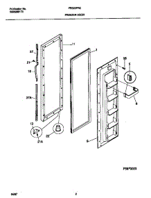 02 - Freezer Door parts for Frigidaire Refrigerator FRS22PRCD3 from AppliancePartsPros.com