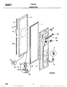 02 - Freezer Door parts for Frigidaire Refrigerator FRS22WNCW0 from AppliancePartsPros.com