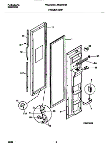 02 - Freezer Door parts for Frigidaire Refrigerator FRS22WHBW1 from AppliancePartsPros.com
