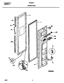 02 - Freezer Door parts for Frigidaire Refrigerator FRS22ZRFW0 from AppliancePartsPros.com