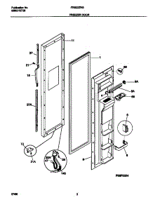 02 - Frzr Door parts for Frigidaire Refrigerator FRS22ZRGW0 from AppliancePartsPros.com