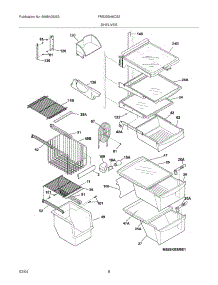 09 - Shelves parts for Frigidaire Refrigerator FRS23BH6CS2 from AppliancePartsPros.com